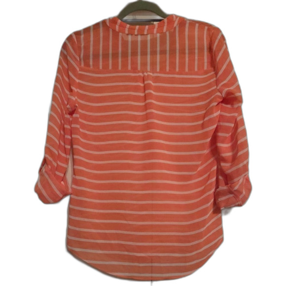 a.n.a Coral and White Striped Blouse - Picture 2 of 4